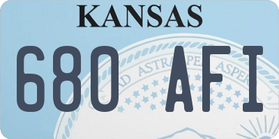 KS license plate 680AFI