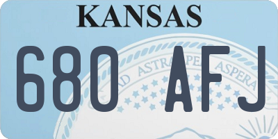 KS license plate 680AFJ