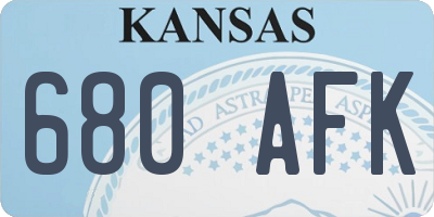 KS license plate 680AFK