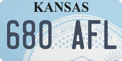 KS license plate 680AFL