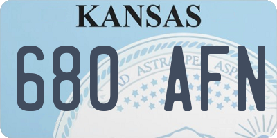 KS license plate 680AFN