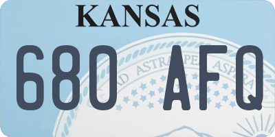 KS license plate 680AFQ