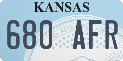 KS license plate 680AFR