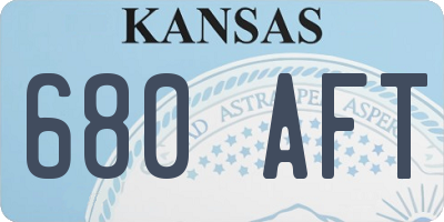 KS license plate 680AFT