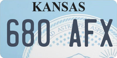 KS license plate 680AFX