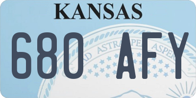 KS license plate 680AFY