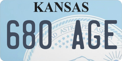 KS license plate 680AGE