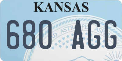 KS license plate 680AGG