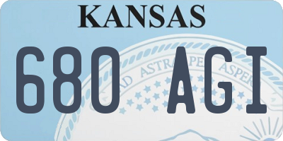 KS license plate 680AGI