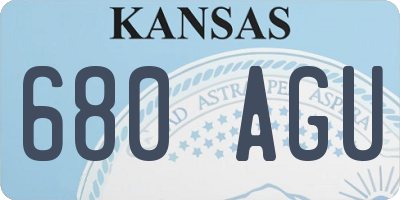 KS license plate 680AGU