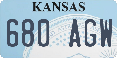 KS license plate 680AGW