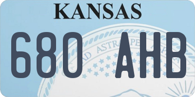 KS license plate 680AHB