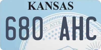 KS license plate 680AHC