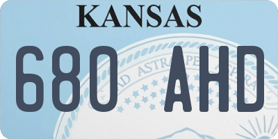 KS license plate 680AHD
