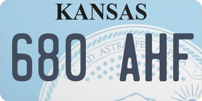 KS license plate 680AHF