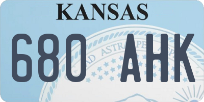 KS license plate 680AHK