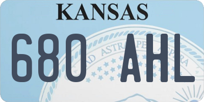 KS license plate 680AHL