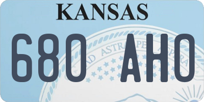 KS license plate 680AHO