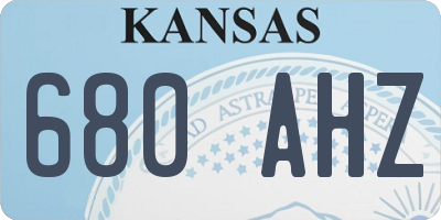KS license plate 680AHZ