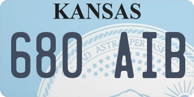 KS license plate 680AIB