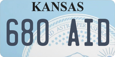 KS license plate 680AID