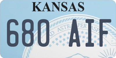KS license plate 680AIF