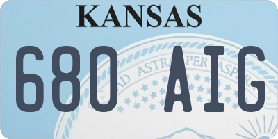 KS license plate 680AIG
