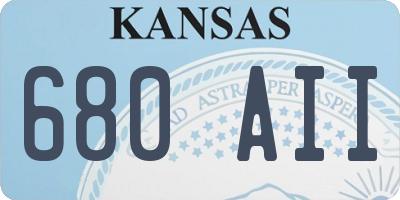 KS license plate 680AII