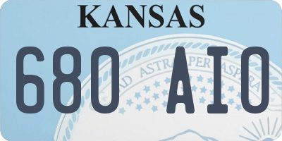 KS license plate 680AIO
