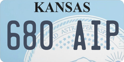 KS license plate 680AIP