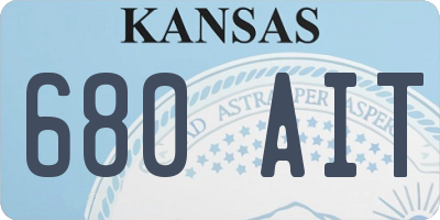 KS license plate 680AIT