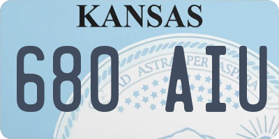 KS license plate 680AIU