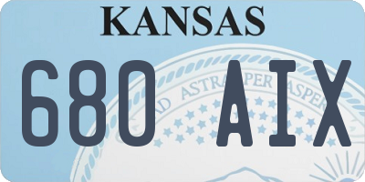 KS license plate 680AIX