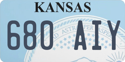 KS license plate 680AIY