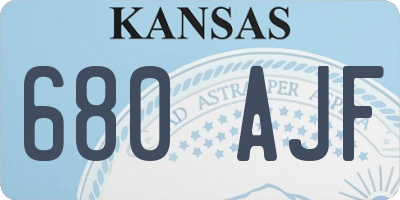 KS license plate 680AJF
