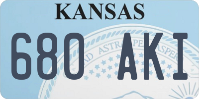 KS license plate 680AKI