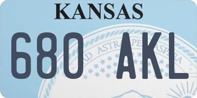 KS license plate 680AKL