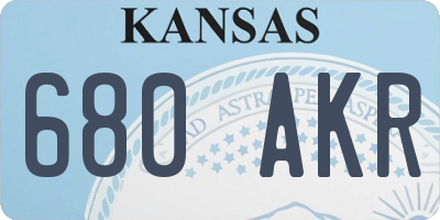 KS license plate 680AKR