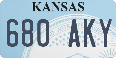 KS license plate 680AKY