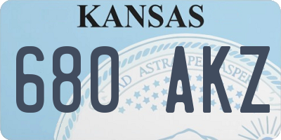 KS license plate 680AKZ