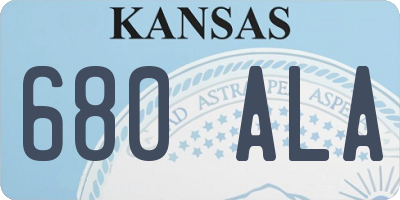 KS license plate 680ALA