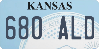 KS license plate 680ALD