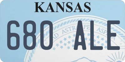 KS license plate 680ALE