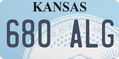 KS license plate 680ALG