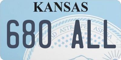 KS license plate 680ALL