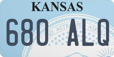 KS license plate 680ALQ