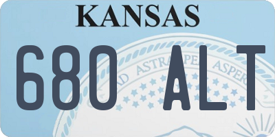 KS license plate 680ALT