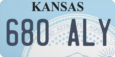 KS license plate 680ALY