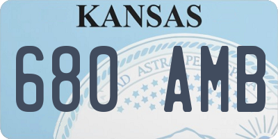 KS license plate 680AMB