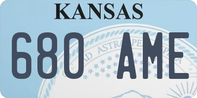 KS license plate 680AME